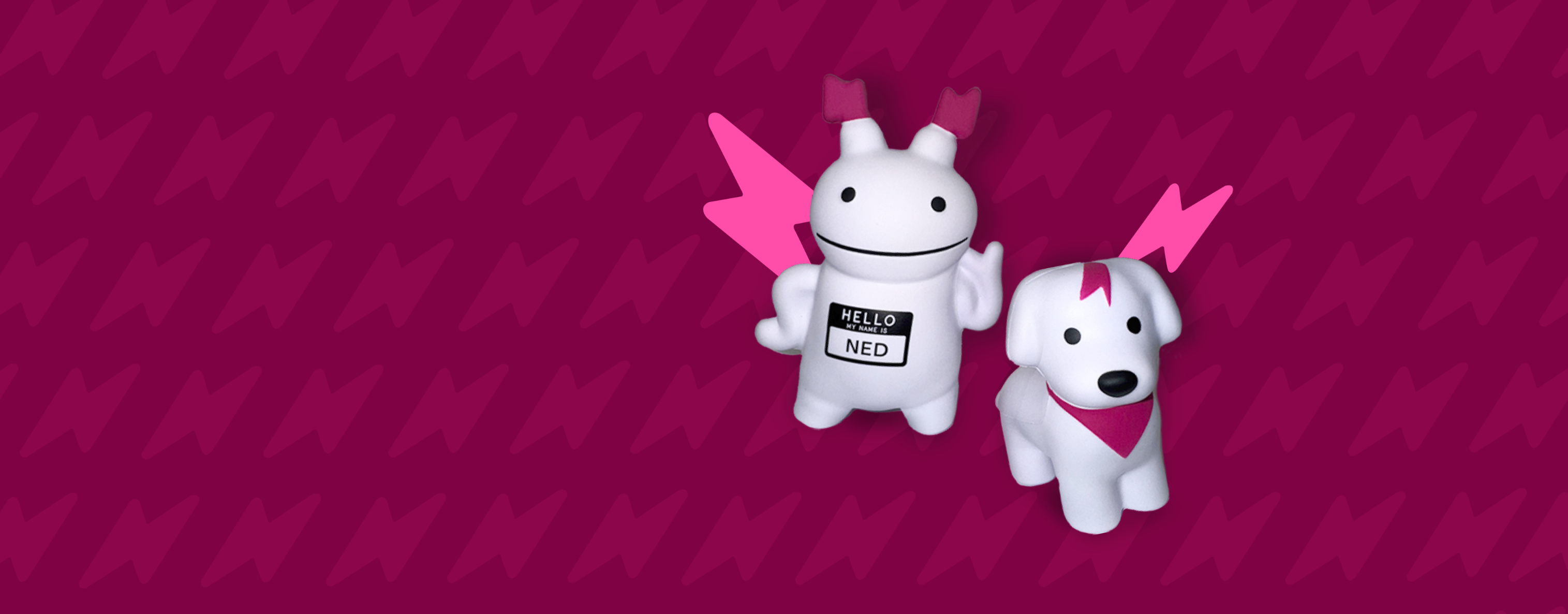 Banner image - Ned and sparky stress balls